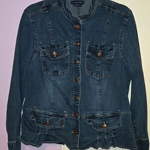 Denim peplum jacket